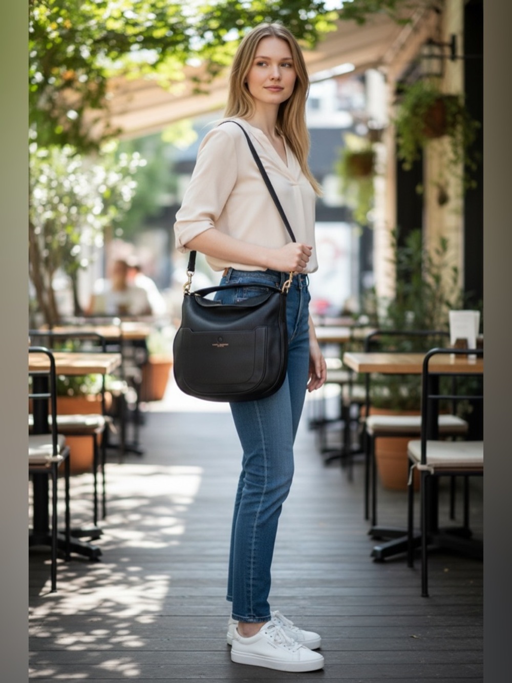 Marc Jacobs Empire City Hobo Double Strap Black Pebble Leather Shoulder Bag - Picture 1 of 16